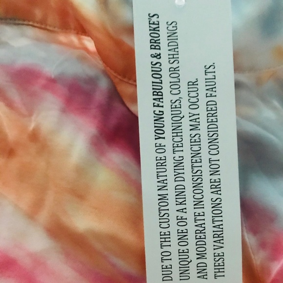 NWT Young Fabulous & Broke Tie Dye Wide Leg Pants - Picture 4 of 5